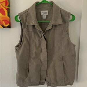 Christopher & Banks Beige Linen Vest
